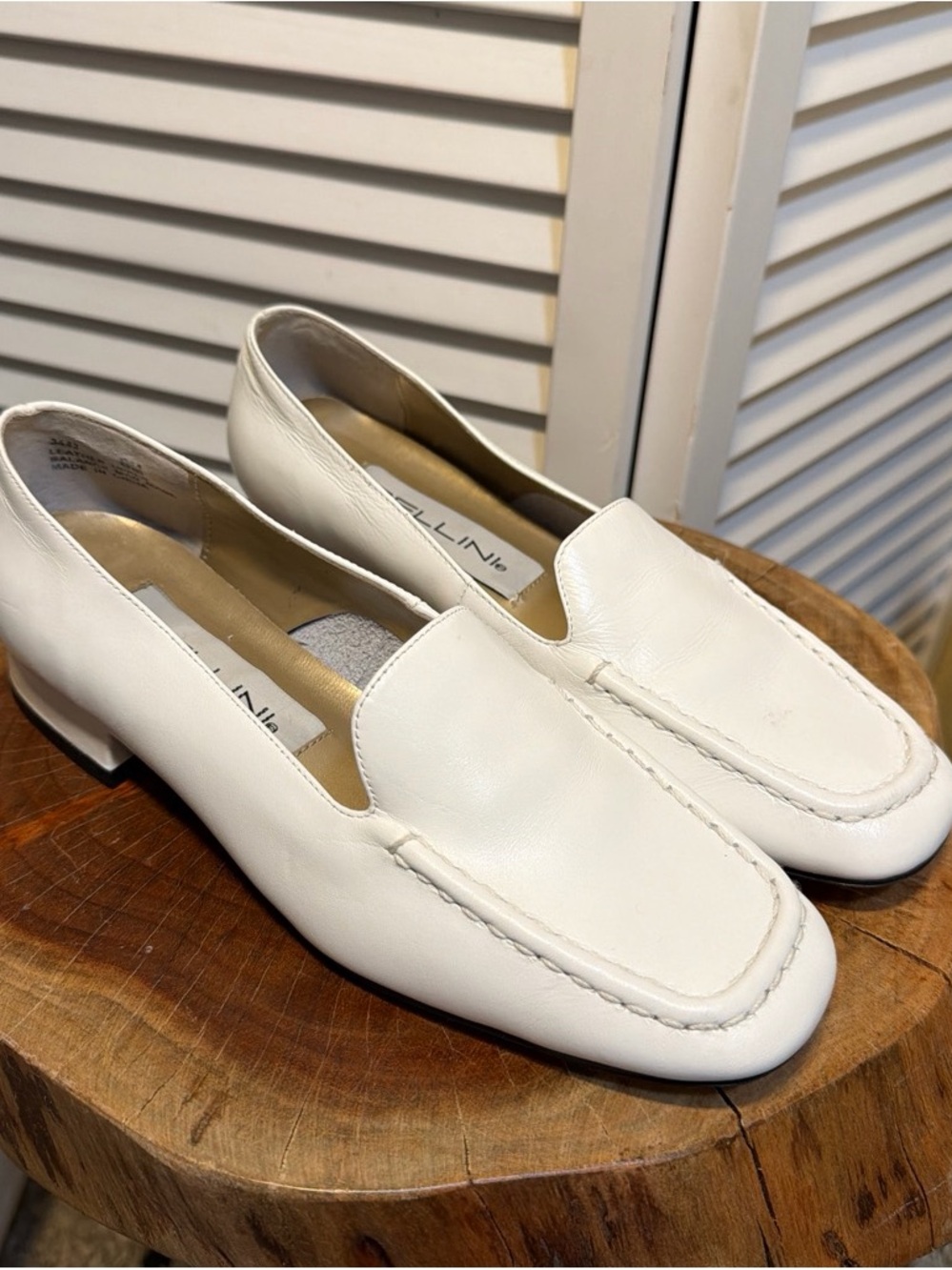 White Leather Slip-On Loafers